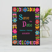 Moderne mexikanische Hochzeit Save The Date (Stehend Vorderseite)