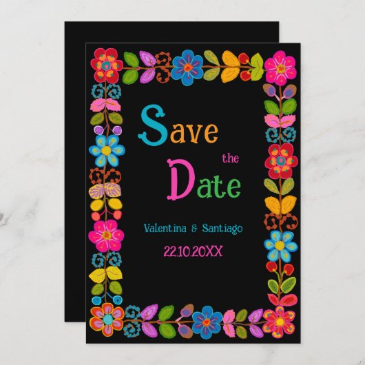 Moderne mexikanische Hochzeit Save The Date (Vorne/Hinten)