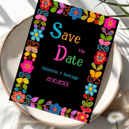 Moderne mexikanische Hochzeit Save The Date