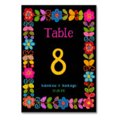 Moderne mexikanische Hochzeitseinladung Tischnummer (Vorderseite)