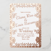 Moderne mexikanische Papel Picado GoldWedding