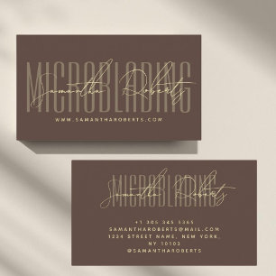 Moderne Microblading-Typografie-Schrift braun Visitenkarte