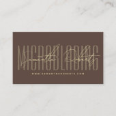 Moderne Microblading-Typografie-Schrift braun Visitenkarte (Vorderseite)