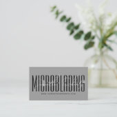 Moderne Microblading-Typografie-Schrift grau Visitenkarte (Stehend Vorderseite)