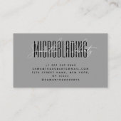 Moderne Microblading-Typografie-Schrift grau Visitenkarte (Rückseite)