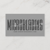 Moderne Microblading-Typografie-Schrift grau Visitenkarte (Vorderseite)