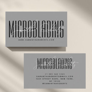 Moderne Microblading-Typografie-Schrift grau Visitenkarte