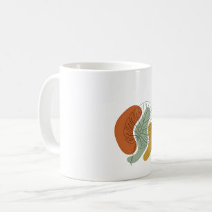Moderne Mid-Century-Monstera-Blatt-Linienkunst Kaffeetasse