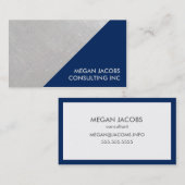 Moderne Midnight Blue Imitate mit silberfarbener G Visitenkarte (Vorne/Hinten)