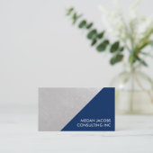 Moderne Midnight Blue Imitate mit silberfarbener G Visitenkarte (Stehend Vorderseite)