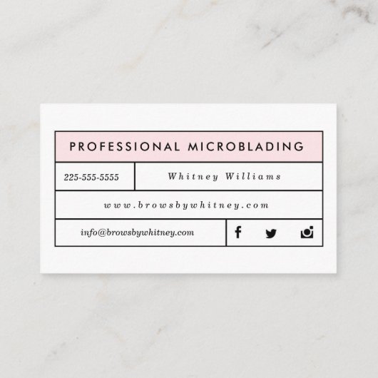 Moderne Mikroblende Visitenkarte (Rückseite)