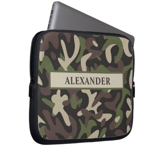 Moderne militärische Camouflage Green Brown person Laptopschutzhülle (Vorne Rechts)