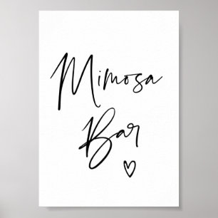 Moderne Mimosa-Bar-Schilder für Hochzeitsverlobung Poster