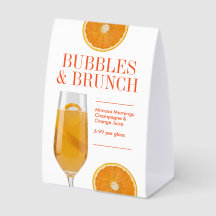 Moderne Mimosa-Cocktailbar oder Brunch-LTO-Tisch