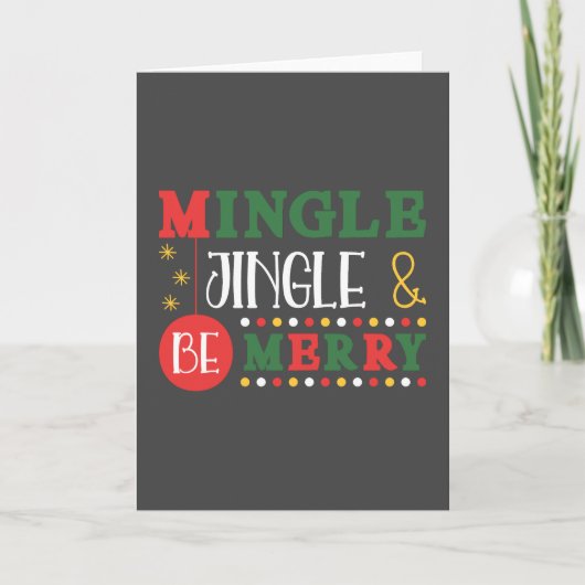 Moderne Mingle & Jingle Holiday Karte (Vorderseite)