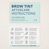 Moderne Mini Blue Eyebrow Tint Aftercare Card (Vorne & Hinten)