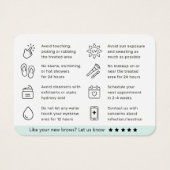 Moderne Mini Blue Eyebrow Tint Aftercare Card (Rückseite)