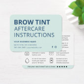 Moderne Mini Blue Eyebrow Tint Aftercare Card (Schreibtisch)