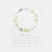 Moderne Mini-Dinosaurier Gender Neutral Green Fleecedecke (Vorderseite)