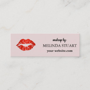 Moderne Mini-Makeup-Artistin rote Lippen Mini Visitenkarte