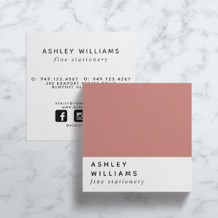 Moderne Minima Terra Cotta Social Media Quadratische Visitenkarte