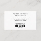 Moderne Minima Terra Cotta Social Media Visitenkarte (Rückseite)