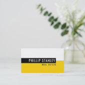 MODERNE MINIMABAND, einfach, schwarz gelb Visitenkarte (Stehend Vorderseite)