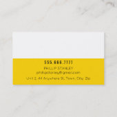 MODERNE MINIMABAND, einfach, schwarz gelb Visitenkarte (Rückseite)