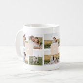 Moderne Minimal 10-Foto-Collage Paar Initialen Kaffeetasse (Vorderseite Links)