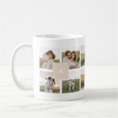 Moderne Minimal 10-Foto-Collage Paar Initialen Kaffeetasse (Links)