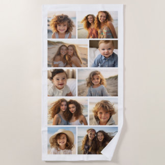 Moderne Minimal 10 Foto Grid Collage - White Strandtuch