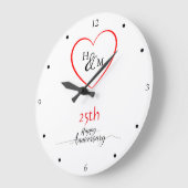 Moderne Minimal 25. Hochzeitstag Geschenkideen Große Wanduhr (Winkel)