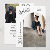 Moderne Minimal 2 Foto Abschluss Einladung (Vorne/Hinten)