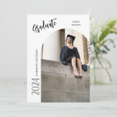 Moderne Minimal 2 Foto Abschluss Einladung (Stehend Vorderseite)