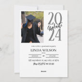 Moderne Minimal 2 Foto Abschluss Einladung (Rückseite)