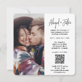 Moderne Minimal 2 Foto All-in-One QR UAWG Wedding Einladung (Vorderseite)