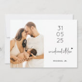 Moderne Minimal 2 Foto Babydusche Dankeskarte (Vorderseite)