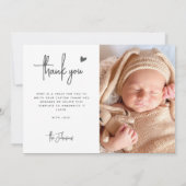 Moderne Minimal 2 Foto Babydusche Dankeskarte (Rückseite)
