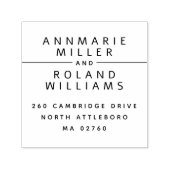 Moderne Minimal 2 Last Names Rücksendeadresse Permastempel (Design)