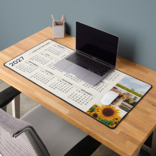 Moderne Minimal 3 Foto 2027 Kalender Beige Schreibtischunterlage