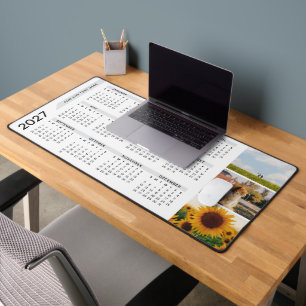 Moderne Minimal 3 Foto 2027 Kalender Weiß Schreibtischunterlage