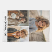 Moderne Minimal 3 Foto Collage mit Text Geschirrtuch (Horizontal)