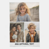 Moderne Minimal 3 Foto Collage mit Text Geschirrtuch (Vertikal)