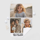 Moderne Minimal 3 Foto Collage mit Text Golfhandtuch (Insitu)