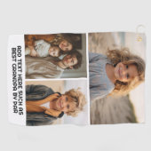 Moderne Minimal 3 Foto Collage mit Text Golfhandtuch (Horizontal)