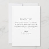 Moderne Minimal 3-Foto-Script-Schrift Hochzeit Dankeskarte (Rückseite)