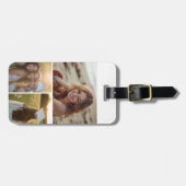 Moderne Minimal 3 FotoCollage mit Kontaktinformati Gepäckanhänger (Vorderseite horizontal)