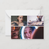 Moderne Minimal 3 Fotos Script Monogram Beauty Mitteilungskarte (Rückseite)