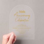 Moderne Minimal 50. Hochzeitstag Acryleinladungen (Insitu (Handheld))
