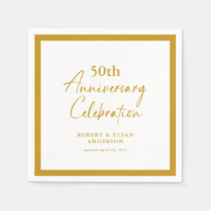 Moderne Minimal 50. Hochzeitstag Serviette